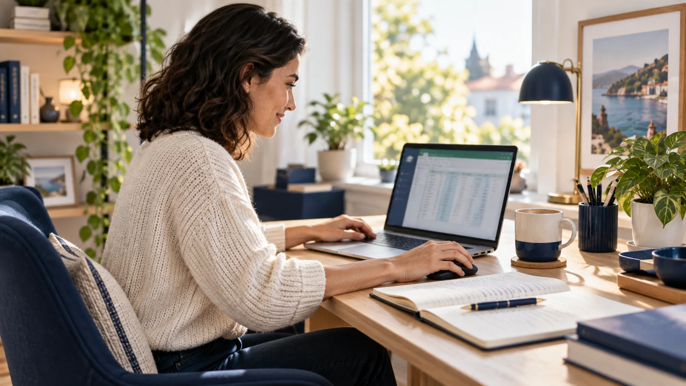 Une apprenante construit ses transformations dans Power Query, scène illustrée